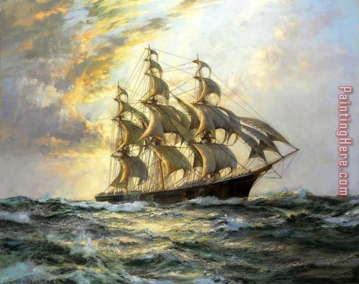 Flying Cloud painting - Montague Dawson Flying Cloud art painting
